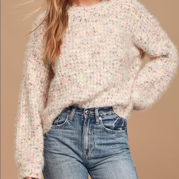 Multi-color fuzzy knit sweater - Picture 1 of 5